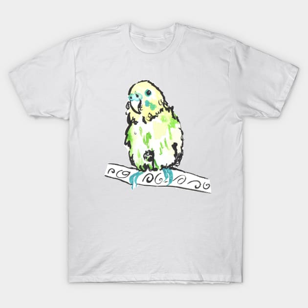 Watercolour budgie T-Shirt by drknice